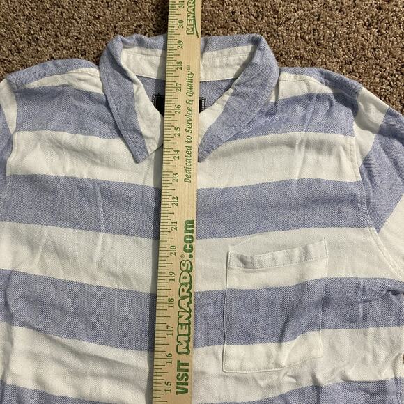 Rails Shirt Womens Medium Blue White Striped Button Up Long Sleeve Casual Pocket - Picture 6 of 8